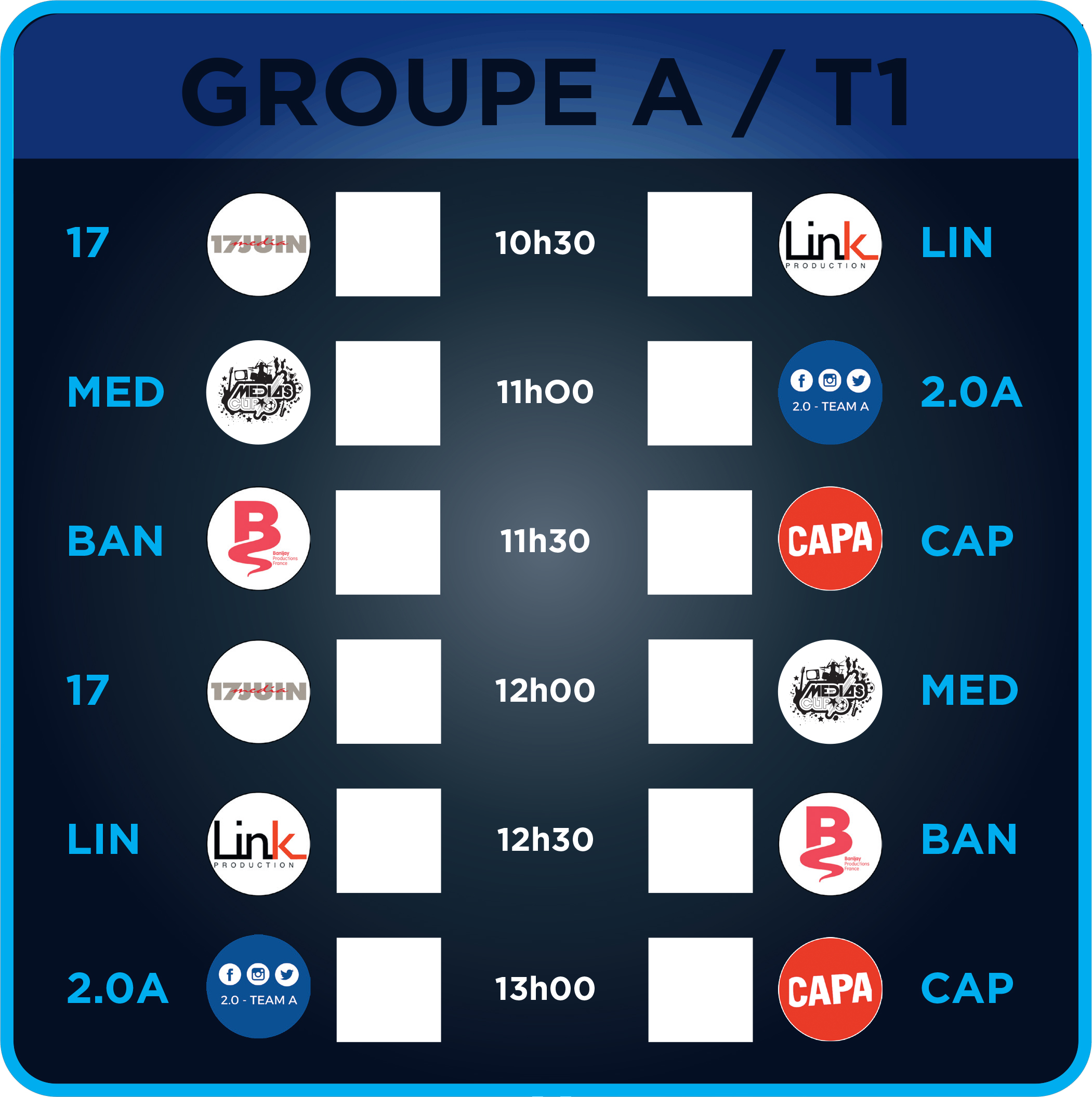 Les Matchs du Groupe A - Terrain 1