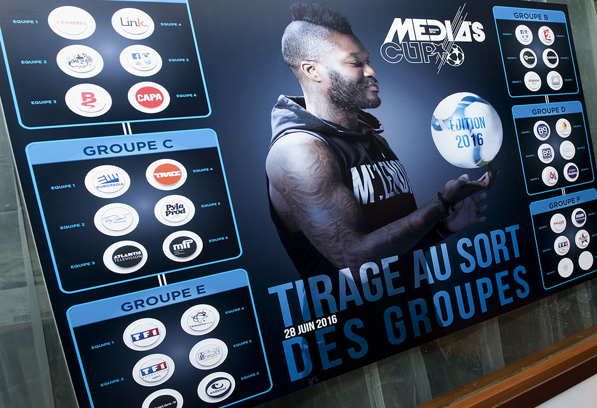 Tableau des poules et équipes de la Media's Cup